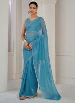 Silk Carbon Party Wear Hand Work Saree